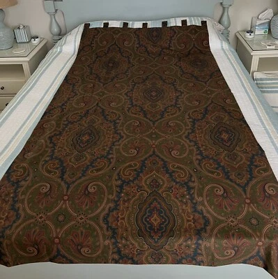 Ralph Lauren Brianna Paisley Tab Top Lined Set Of 2 Drapery Panels  W/Tie Backs - Image 1 of 3