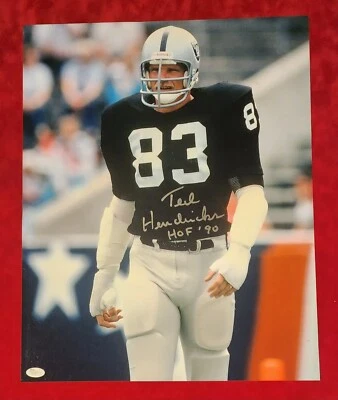 Ted Hendricks Oakland Raiders HOF 90 Signed 16x20 Photo w/ JSA COA - Image 1 of 4