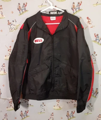 🏍 Bell Helmets Hombres Chaqueta de Carreras Nailon Pesado Bordado Negro Talla GRANDE Foto 1 de 4