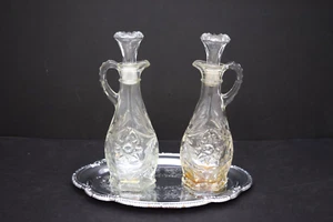 Bonito juego de jarra de vidrio antiguo con bandeja, 2 cuelas con bandeja, (CU301) chalice co. - Imagen 1 de 9