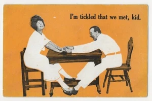 Vintage Postcard I'm Tickled That we Met, Kid Comic - Picture 1 of 3