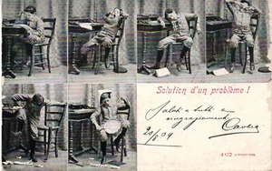 umr 12 - 1904 - Problemlösung - Humorvolle Postkarte - FP - VG - Bild 1 von 2