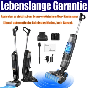 Akku Wisch Staub Sauger Hartboden Nass Trocken Boden Reiniger Maschine Wischer - Bild 1 von 15