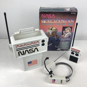 Vintage Plastic NASA Space Backpack Walkie Talkie Set ERTL 1985 w/ Original Box - Picture 1 of 12