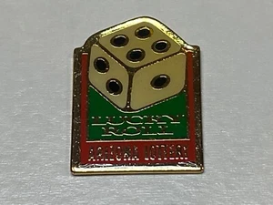 Vintage Arizona Lottery State Lotto Tack Jacket Pin Flair Lucky Roll Dice Die - Picture 1 of 2