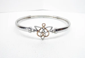 Clogau Gold Silver & 9ct Rose Gold Fairies of Mine Bangle 6 3/4" - Picture 1 of 8