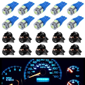 10X Ice Blue T10 Instrument Gauge Cluster Dash Light 168 194 LED Bulbs W/ Socket - Picture 1 of 8