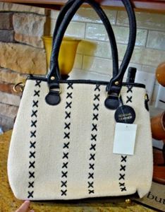 Women's Large Purse/Handbag Canvas/Leather/Summer/Shoulder Strap/Tote/Bag - Picture 1 of 7