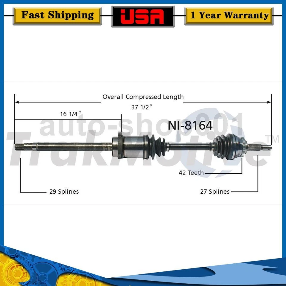 Junta de eje TrakMotive CV lado del pasajero delantero derecho para Nissan Sentra 2002 Foto 1 de 1