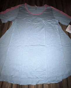 Lularoe Perfect T tinta unita blu grigio rosa bordo unicorno 🦄 nuovo XL 18/22 20/22 nuovo con etichette - Foto 1 di 11