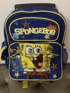 Spongebob Squarepants Rolling Backpack 2012 NWT - Zipper Defect - Picture 1 of 7