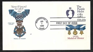 #2045 20c Medal of Honor-House of Farnam Cachet on #U603 Purple Heart Envlp FDC - Picture 1 of 2