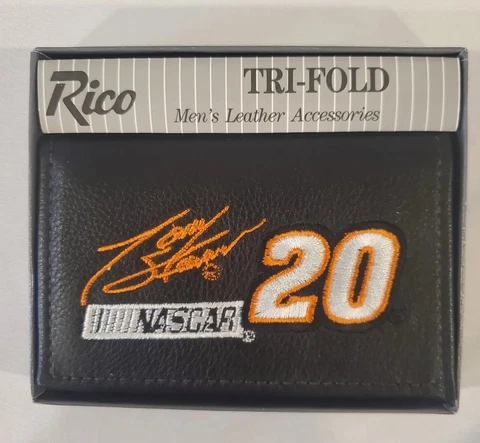 Tony Stewart NEW Men's Tri-Fold Wallet NASCAR #20 Leather Black Orange Cover
