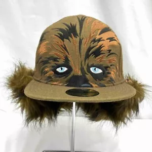 NEW ERA x STAR WARS Cap Hat Chewbacca Motif Size 7 1/2 Brown Khaki Character VG - Picture 1 of 8