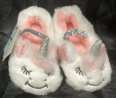 Zapatillas unicornio felpa blancas Cat & Jack para niñas pequeñas talla pequeña 12-24 meses Foto 1 de 4