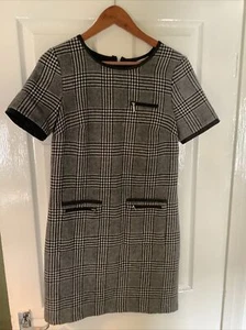 Womens M&S Check Short Sleeve Shift Dress. Size 10 - Picture 1 of 2