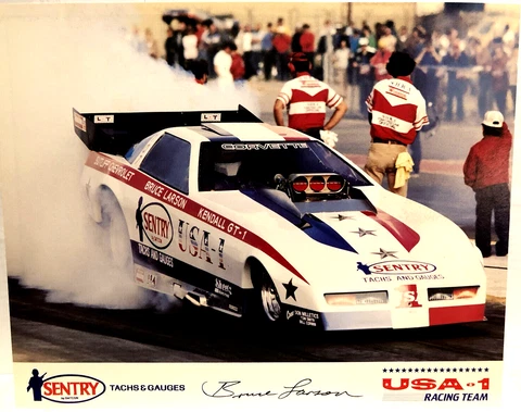 1986 USA-1 SUTLIFF CHEVY CORVETTE  BRUCE LARSON FUNNY CAR NHRA COLOR POSTCARD Cover