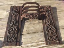 Antique Rusty Garden Corroded Victorian Cast Iron Fire Grate Arch Front Collect.