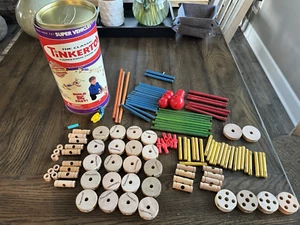 Vintage Classic TinkerToy Construction Set 80 Piece Set (116 Pieces) + 357 = 473 - Picture 1 of 5