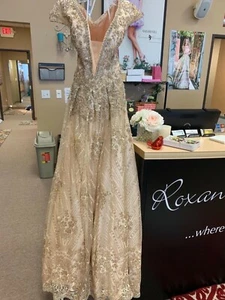 Jovani 48943 Gold Stunning Pageant Gala Gown Dress sz 6 SALE - Picture 1 of 5