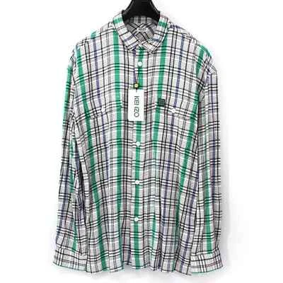 Kenzo Casual Fit Over Shirt Plaid Collared Button Front Long Sleeve Shirt XL NEW - Image 1 of 4