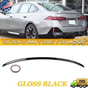 Glossy Black For 24-25 BMW G60 i5 530i 540i M Sport Rear Trunk Spoiler Lip Wing - Picture 1 of 13
