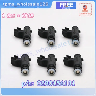 Juego de 6 inyectores de combustible para Cadillac CTS SRX 2004-2008 3,6 L V6 #12571159 0280156131 Foto 1 de 4