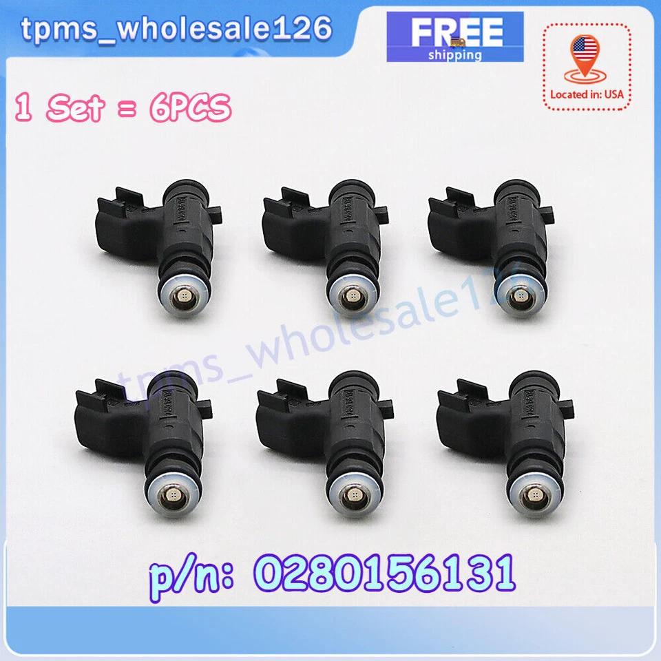 Juego de 6 inyectores de combustible para Cadillac CTS SRX 2004-2008 3,6 L V6 #12571159 0280156131 Foto 1 de 4