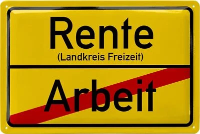 LANOLU Retro Blechschild RENTE Geschenk Renteneintritt Geschenkidee Ruhestand 20x30 cm
