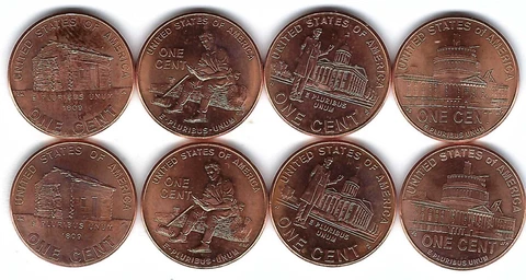 2009-D+P all 8 Commemorative Lincoln Brilliant Uncirculated Types! Cover