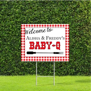 Welcome to Baby Q Personalized custom Yard Sign Large Sign Baby Shower Gender - Picture 1 of 4