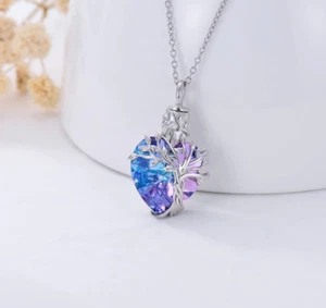 Heart Tree Of Life Urn Pendant Necklace Alloy Pet Ashes Chain Keepsake Jewellery - Picture 1 of 5