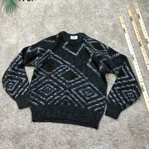 Vintage Sears Sweater Mens Large Nylon Acrylic Knit Abstract Hipster Classic 90s - Picture 1 of 7