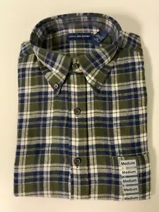John Ashford men's flannel button down long sleeve plaid shirt, Sz m - Picture 1 of 1