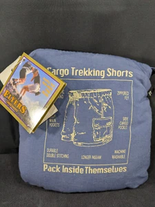 New Flyers Men’s Size XL Blue Cargo Trekking Shorts Pack Inside Themselves - Picture 1 of 4