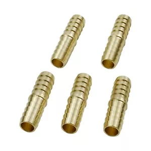 Giuntatrice unione tubo 1/4" tubo barb mender raccordo ottone 1/4 pollice gas combustibile acqua 5 pezzi - Foto 1 di 4