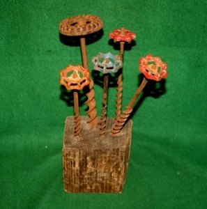 Ramo de metal floral industrial vintage "Man Cave" forma de arte #AN04 - Imagen 1 de 5