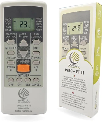 Telecomando Sostitutivo  FT II per Climatizzatori Fujitsu E General, Design Funz - Immagine 1 di 4