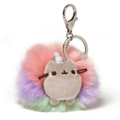 Gund NEW Pusheen PUSHEENICORN POM KEYCHAIN Plush Backpack Clip 4-Inch Cat Kitty - Image 1 of 4