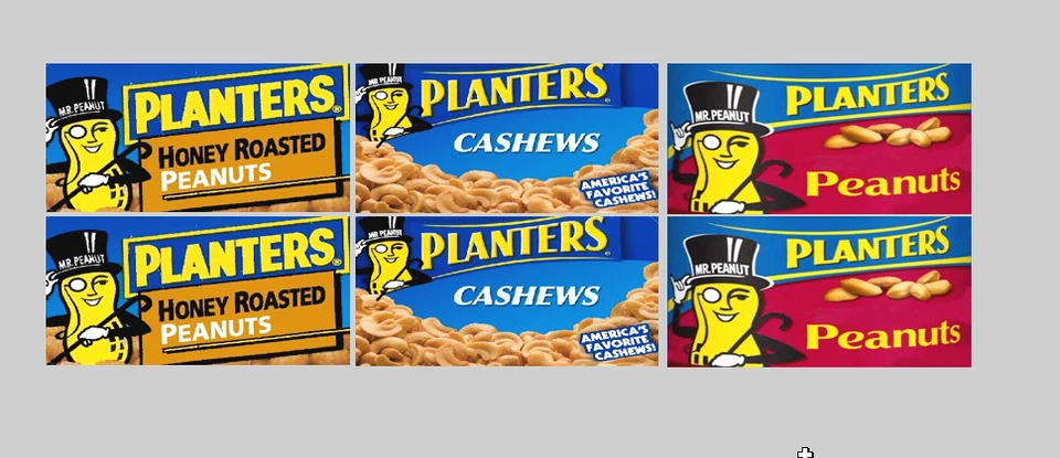 6 VENDSTAR  VENDING MACHINE CANDY STICKERS Label 1.25 x 3 PLANTERS MIX - Image 1 of 1