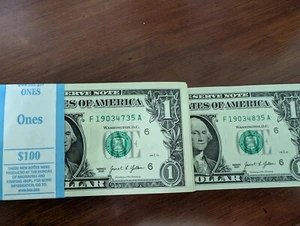 $100 face: 100-$1 Dollar Bills UNCIRCULATED **SEQUENTIAL - 2021 (batch 9) - Picture 1 of 1