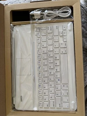 Anker Bluetooth Aluminum Keyboard Cover with Stand, White, for Apple iPad 2 - Image 1 of 2