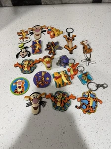 Vintage Winnie The Pooh Tigger Disney & Others Keychains And Fridge Magnets Lot - Picture 1 of 24