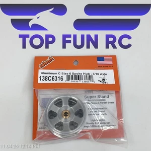 ROBART 138C6316 ALUMINUM C SIZE 6 SPOKE HUB FOR RC AIRPLANES W/ 3/16" AXLE - Picture 1 of 1