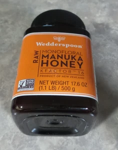 Wedderspoon 100% Raw Manuka Honey KFactor 16 New Zealand 17.6 oz 500g NEW - Picture 1 of 1