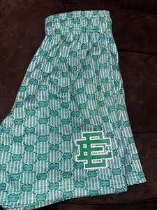 Eric Emanuel EE Green Basic Shorts Men's Size Large Logo Graphic Mesh - Picture 1 of 10