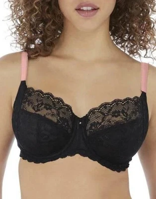 NWOT Freya Black/Pink Size 38I Offbeat Side Support UW Non-Padded Bra AA 5451 BL - Image 1 of 4