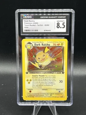 Pokemon Dark Raichu 83/82 Team Rocket Holo 1st Edition CGC 8.5 SWIRL 🌀 - Image 1 of 3