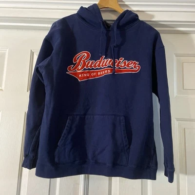 Sudadera con capucha Budweiser vintage para hombre grande azul marino King of Beers Foto 1 de 4