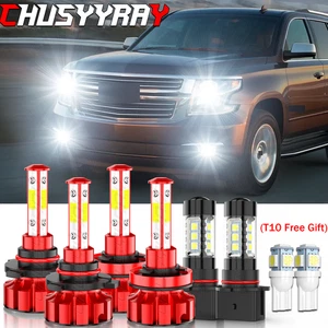 6pc LED faro + 12278 bombillas luz antiniebla For Chevrolet Tahoe 2015-2019 2020 - Picture 1 of 18
